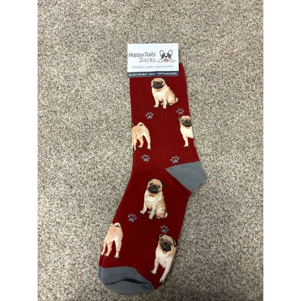 Happy Tails fawn Pug socks